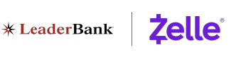 Leader Bank together with Zelle<sup>&reg;</sup>