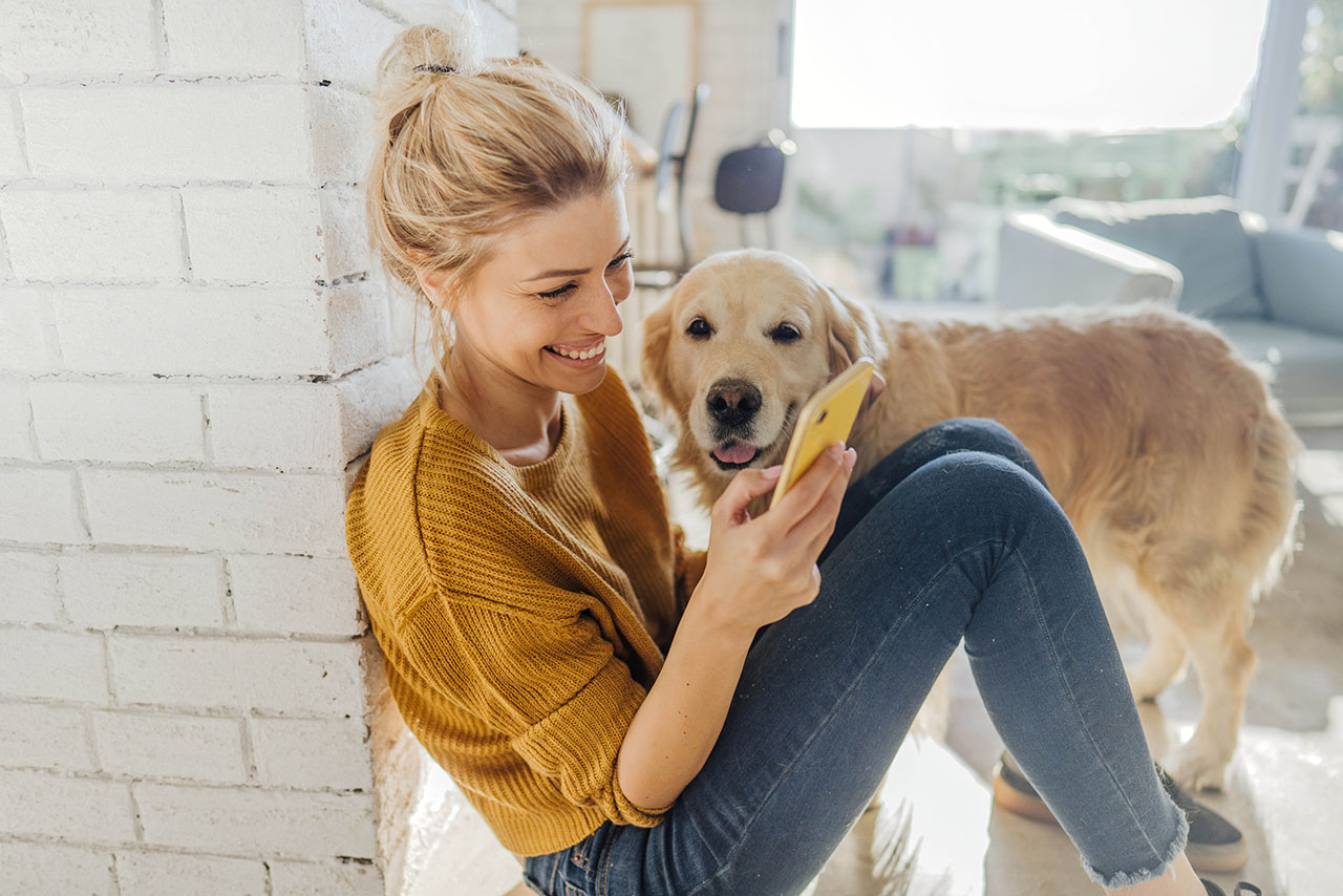 woman with dog